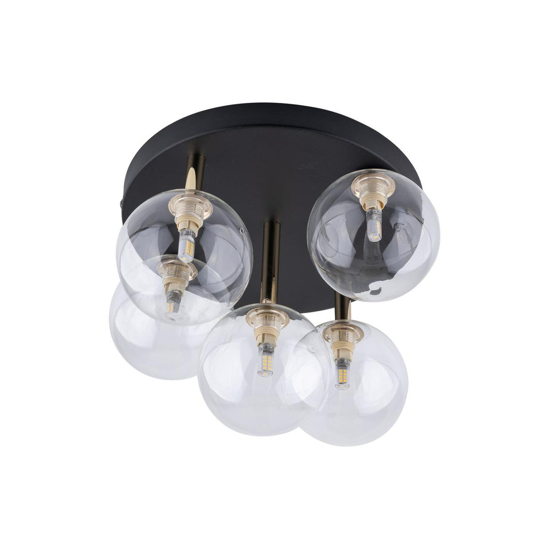 Nilos taklampe 5-lys-Taklamper-TK Lighting-Svart / Gullfarget-TK-758-Lightup.no