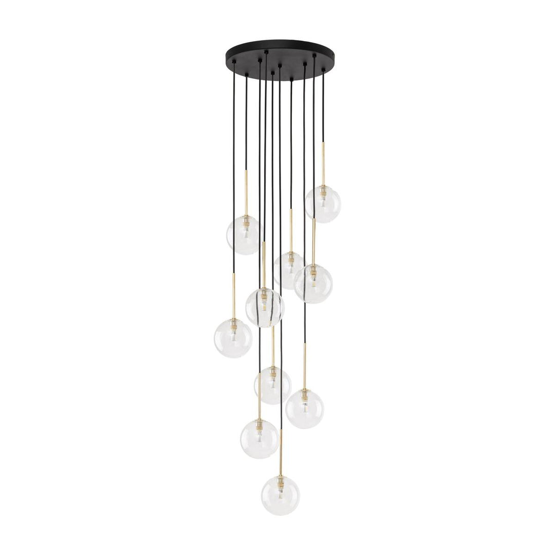 Nilos takpendel 10-lys-Takpendler-TK Lighting-Svart / Gullfarget-TK-5944-Lightup.no