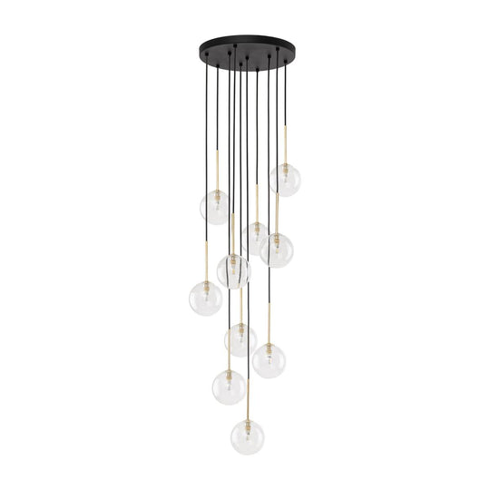 Nilos takpendel 10-lys-Takpendler-TK Lighting-Svart / Gullfarget-TK-5944-Lightup.no
