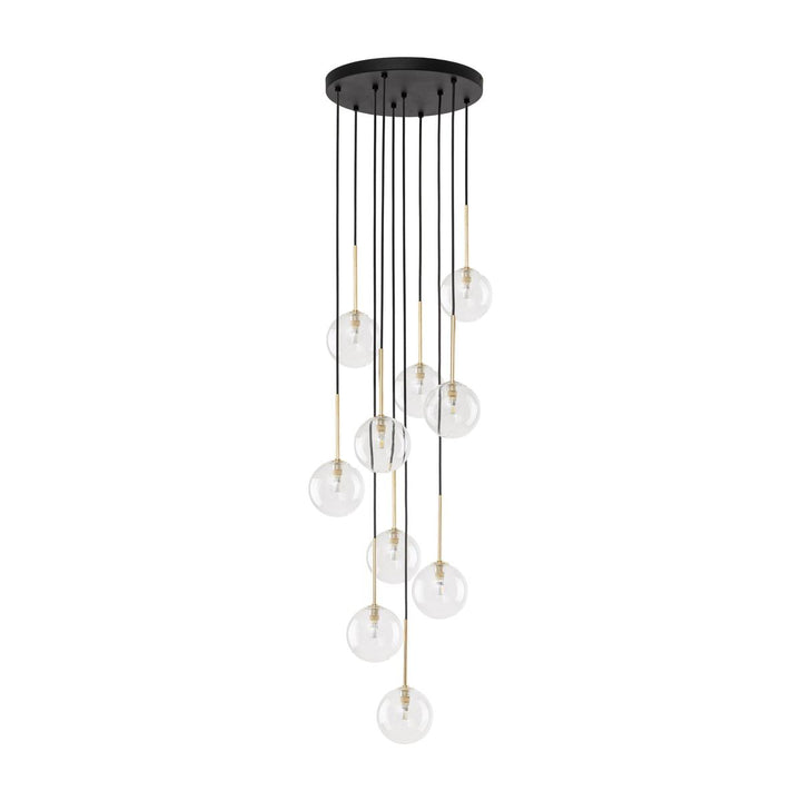 Nilos takpendel 10-lys-Takpendler-TK Lighting-Svart / Gullfarget-TK-5944-Lightup.no