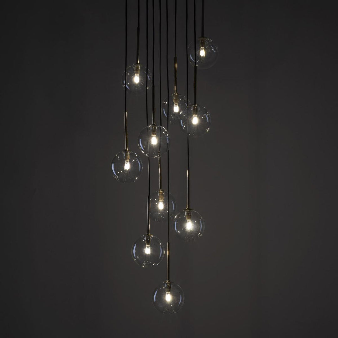 Nilos takpendel 10-lys-Takpendler-TK Lighting-Svart / Gullfarget-TK-5944-Lightup.no