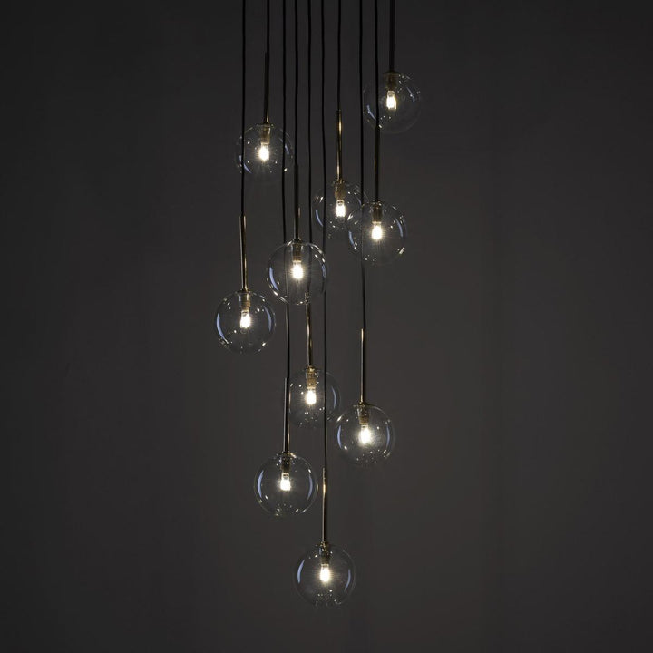Nilos takpendel 10-lys-Takpendler-TK Lighting-Svart / Gullfarget-TK-5944-Lightup.no