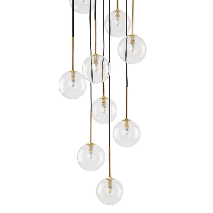 Nilos takpendel 10-lys-Takpendler-TK Lighting-Svart / Gullfarget-TK-5944-Lightup.no