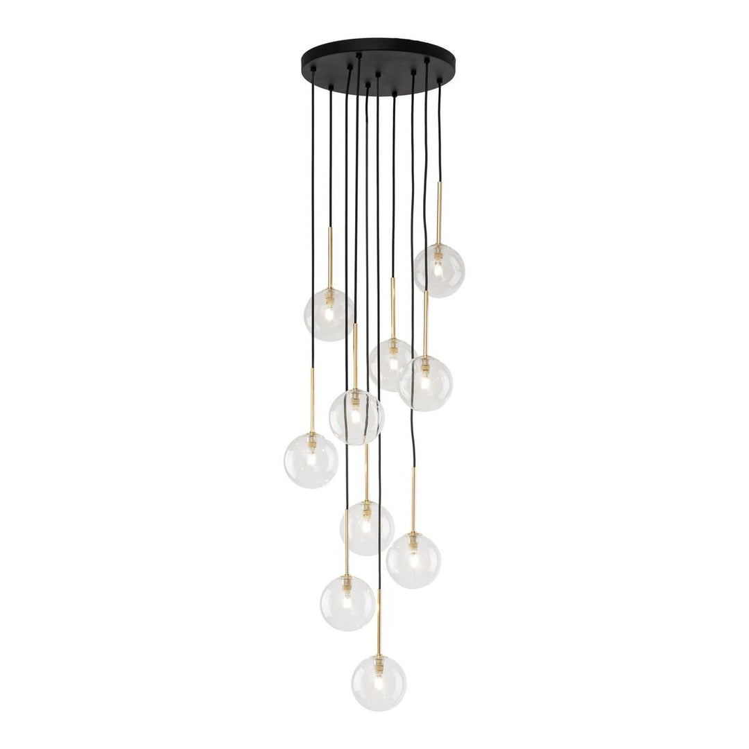 Nilos takpendel 10-lys-Takpendler-TK Lighting-Svart / Gullfarget-TK-5944-Lightup.no