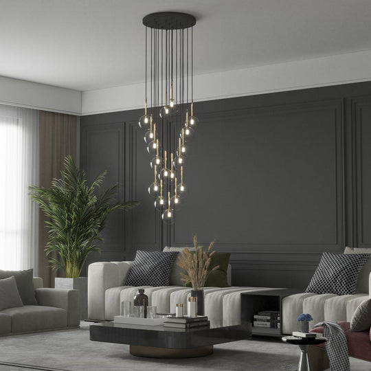 Nilos takpendel 17-lys-Takpendler-TK Lighting-Svart / Gullfarget-TK-5945-Lightup.no