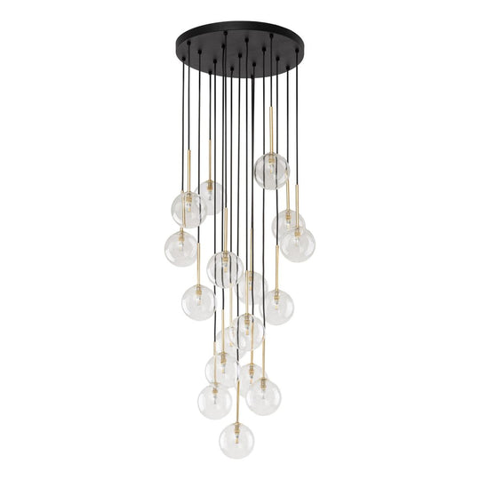Nilos takpendel 17-lys-Takpendler-TK Lighting-Svart / Gullfarget-TK-5945-Lightup.no
