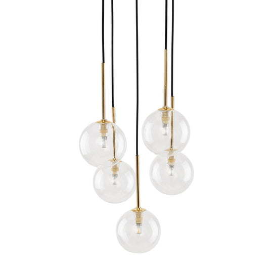 Nilos takpendel 5-lys-Takpendler-TK Lighting-Svart / Gullfarget-TK-5943-Lightup.no