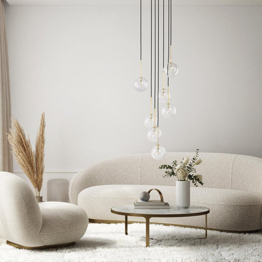 Nilos takpendel 7-lys-Takpendler-TK Lighting-Svart / Gullfarget-TK-5362-Lightup.no
