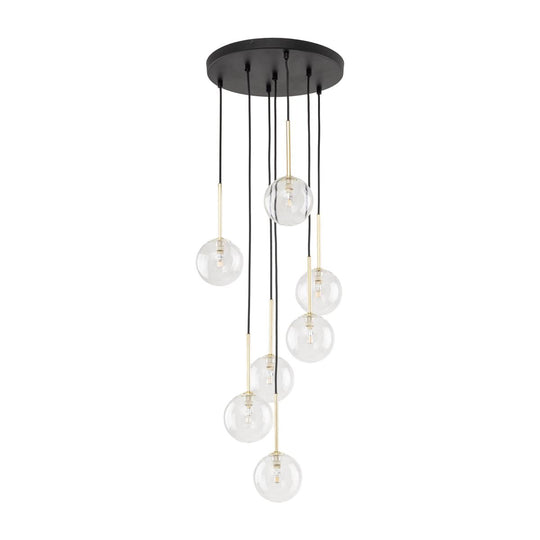 Nilos takpendel 7-lys-Takpendler-TK Lighting-Svart / Gullfarget-TK-5362-Lightup.no