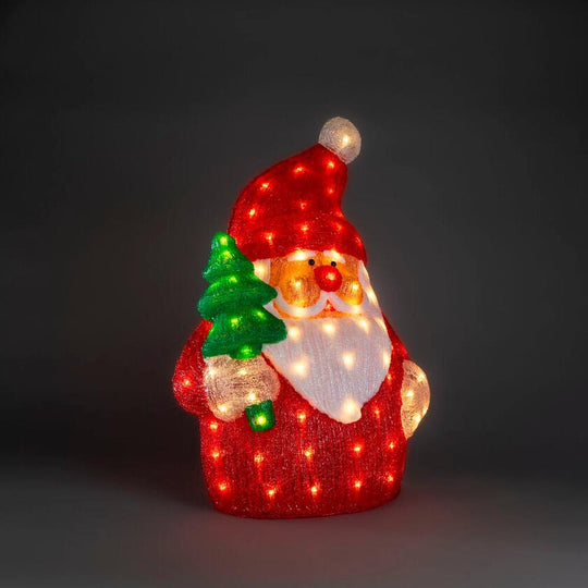 Nisse i akryl med LED utendørs – 58 cm-Julebelysning dekor og pynt ute-Konstsmide-Flerfarget/pastell-6202-103-Lightup.no