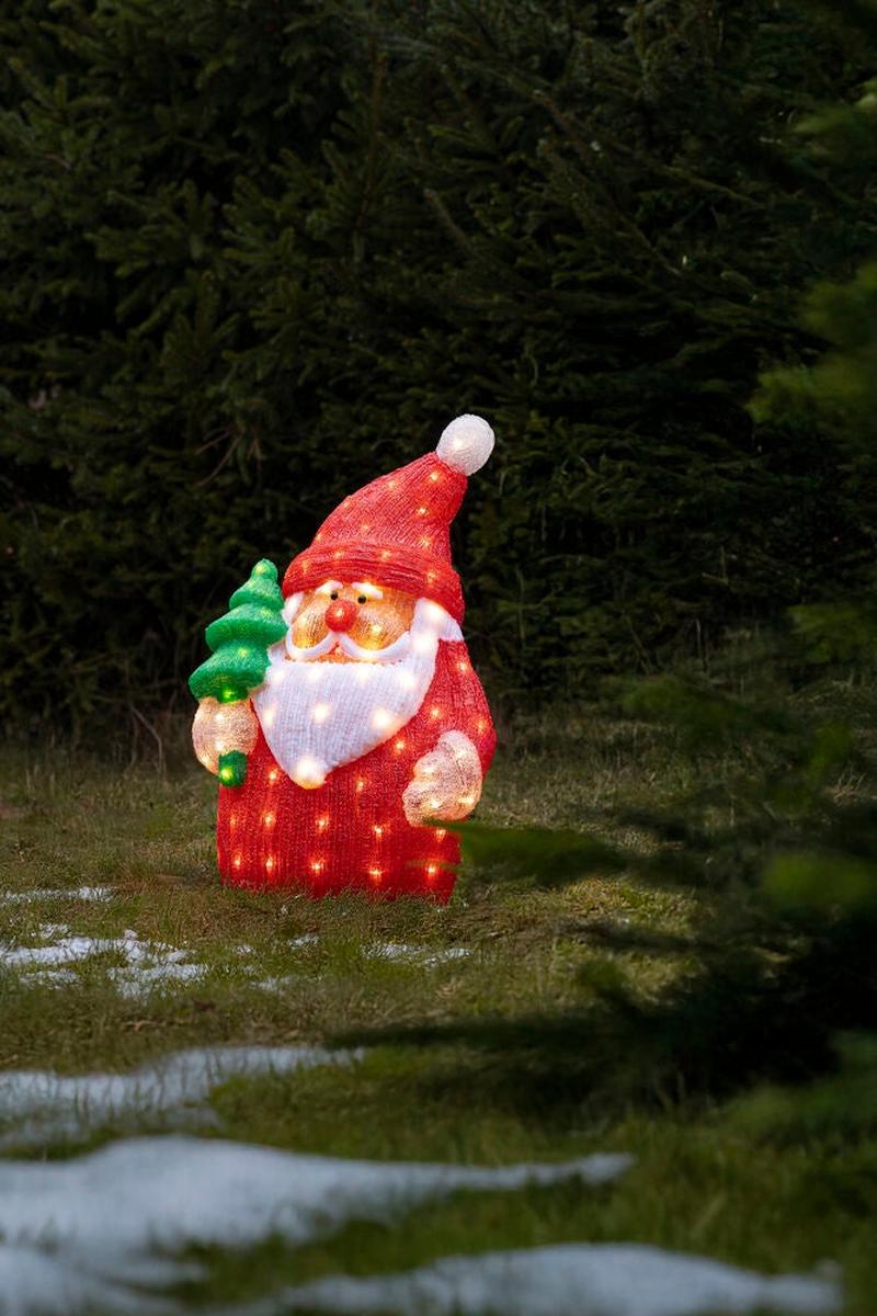 Nisse i akryl med LED utendørs – 58 cm-Julebelysning dekor og pynt ute-Konstsmide-Flerfarget/pastell-6202-103-Lightup.no