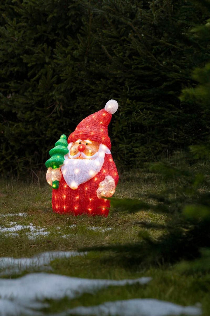 Nisse i akryl med LED utendørs – 58 cm-Julebelysning dekor og pynt ute-Konstsmide-Flerfarget/pastell-6202-103-Lightup.no