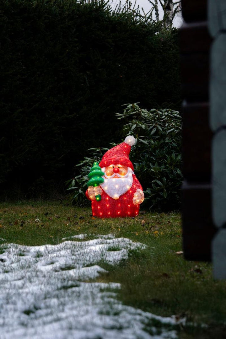 Nisse i akryl med LED utendørs – 58 cm-Julebelysning dekor og pynt ute-Konstsmide-Flerfarget/pastell-6202-103-Lightup.no