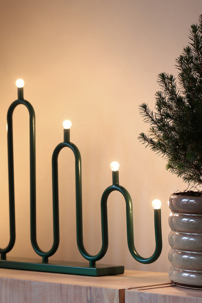 Noel adventsstake 7-lys-Julebelysning adventsstake-Globen Lighting-Grønn-426003-Lightup.no