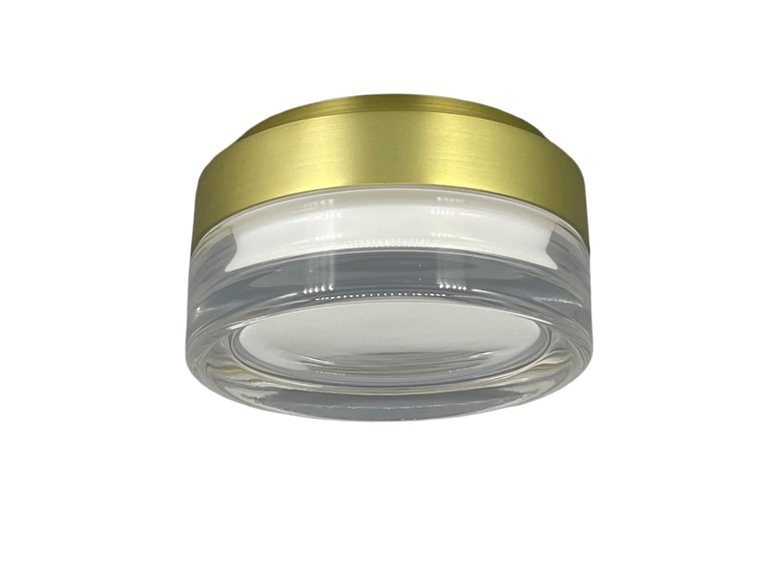 Nova Alba tak/vegglampe 9W 2700/3000/4000 Kelvin IP65 - Dimbar-Baderomsbelysning vegglamper-NorDesign-Messing / Klar-360911323-Lightup.no
