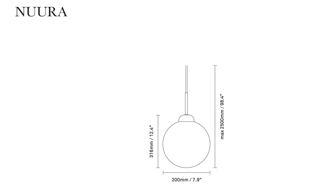 Nuura Apiales 1 taklampe - Satin svart/ opal-Takpendler-Nuura-Svart / Opal-Nua__2053008-Lightup.no