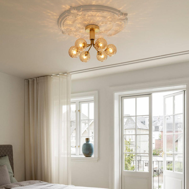 Nuura Apiales 6 ceiling - Børstet messing / Optic gold glass - Nua__2059010 - Lightup.no