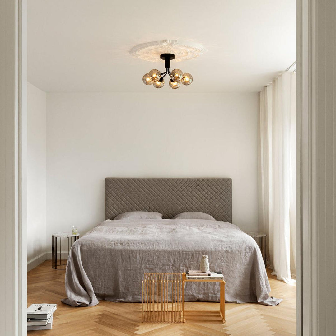 Nuura Apiales 6 taklampe - satengsort / optic røyket glass-Takpendler-Nuura-Svart / Røyk-Nua__2059009-Lightup.no