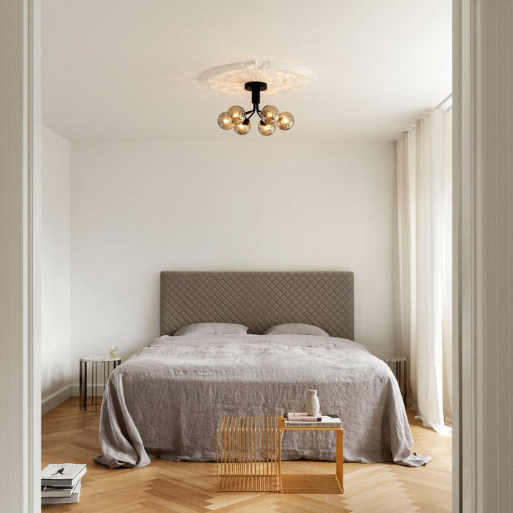 Nuura Apiales 6 taklampe - satengsort / optic røyket glass-Takpendler-Nuura-Svart / Røyk-Nua__2059009-Lightup.no