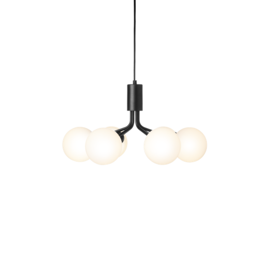 Nuura Apiales 6 taklampe satin svart / opal-Takpendler-Nuura-Svart / Opal-Nua__2053009-Lightup.no