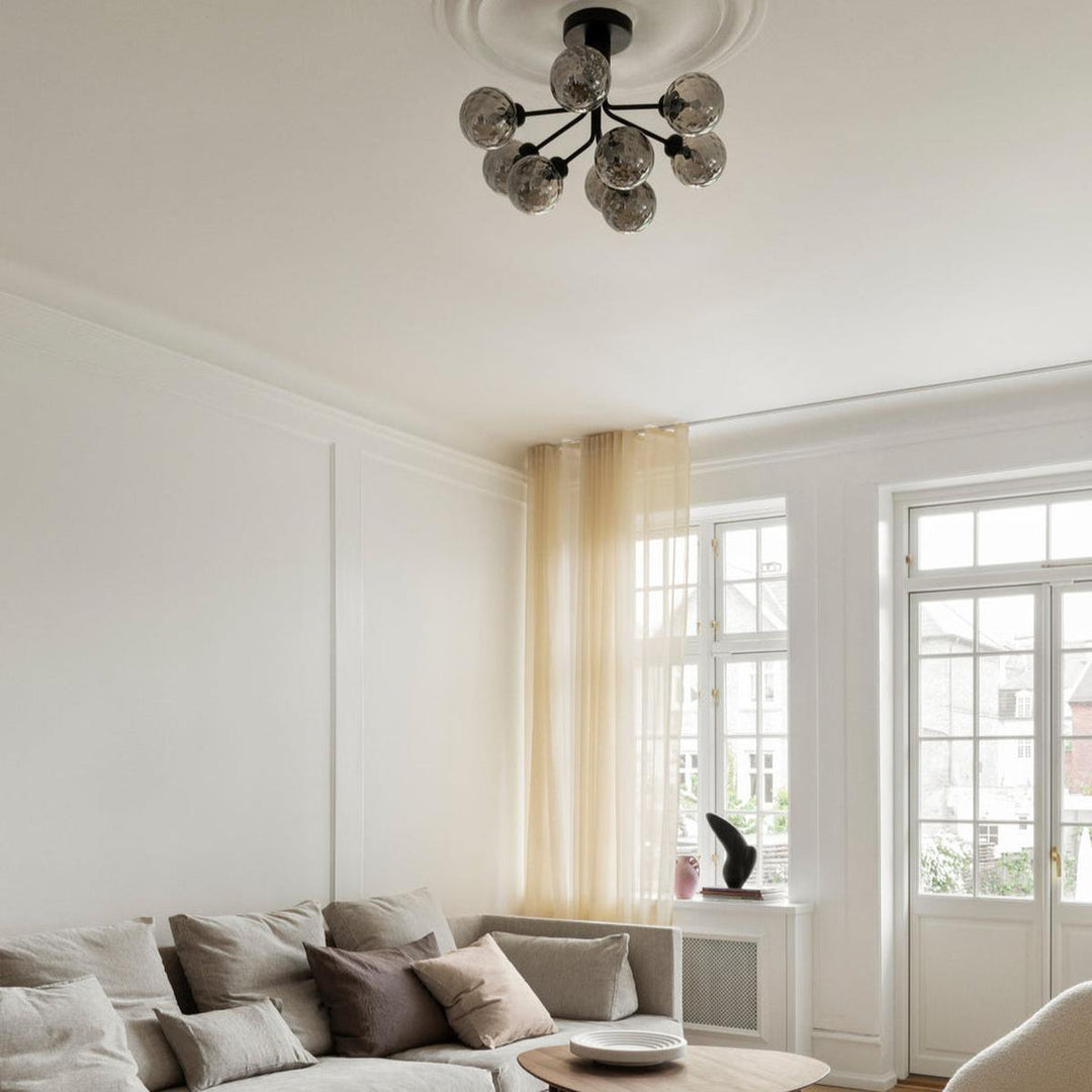 Nuura Apiales 9 ceiling svart/optic glass-Taklamper-Nuura-Svart-Nua__2059006-Lightup.no