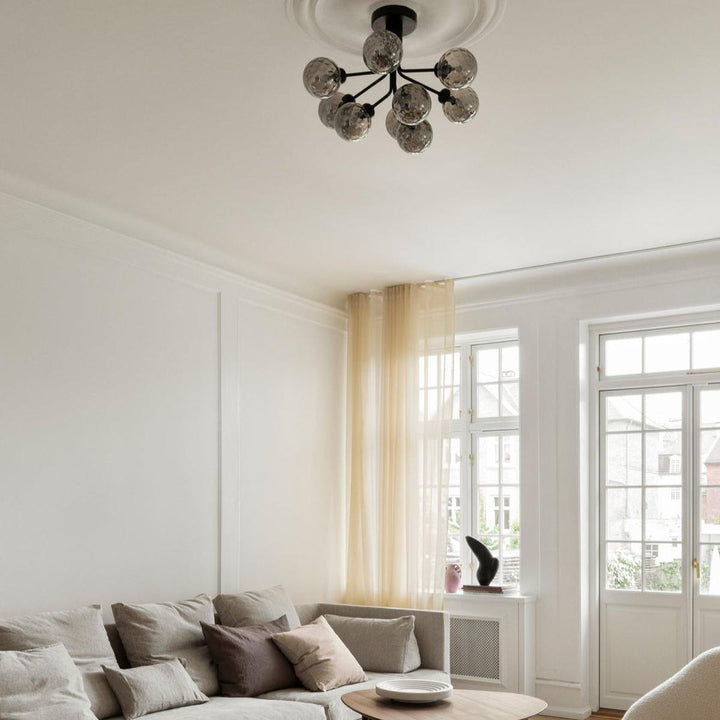 Nuura Apiales 9 ceiling svart/optic glass-Taklamper-Nuura-Svart-Nua__2059006-Lightup.no