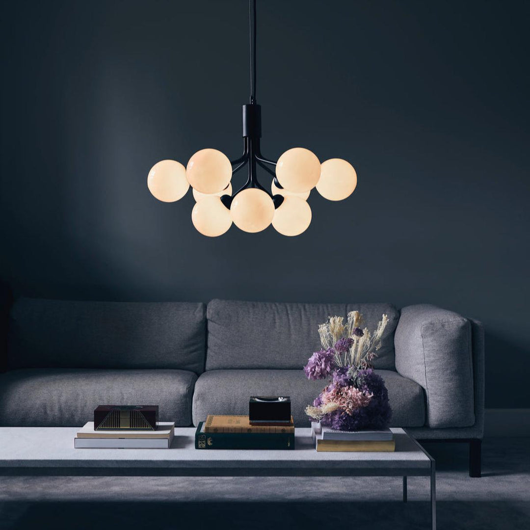Nuura Apiales 9 - Satin svart / Opal - Nua__2051003 - Lightup.no