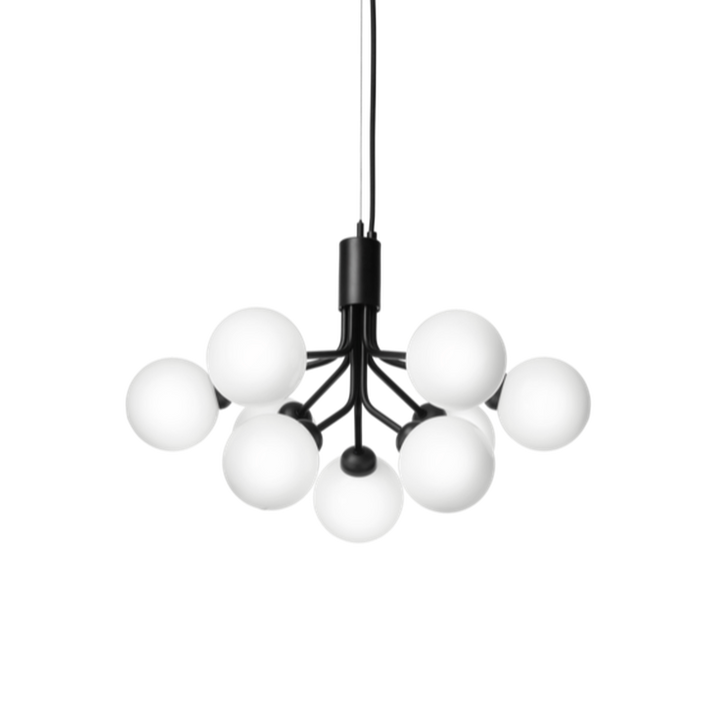 Nuura Apiales 9 satin svart/opal-Takpendler-Nuura-Svart / Opal-Nua__2051003-Lightup.no