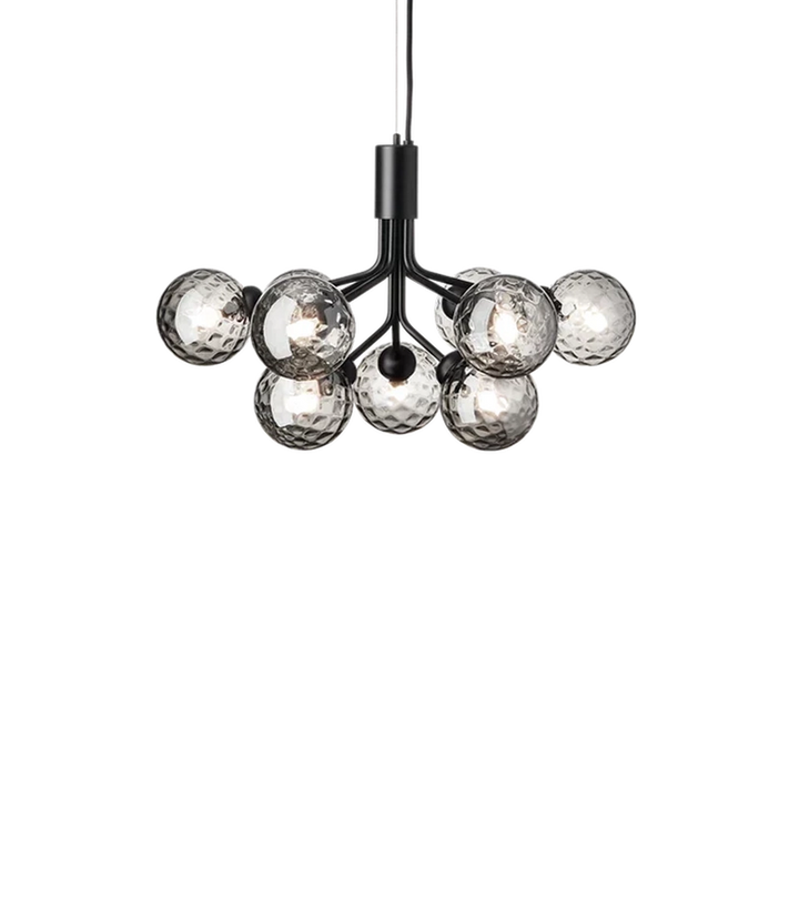 Nuura Apiales 9 svart/optic glass-Takpendler-Nuura-Svart-Nua__ 2051010-Lightup.no