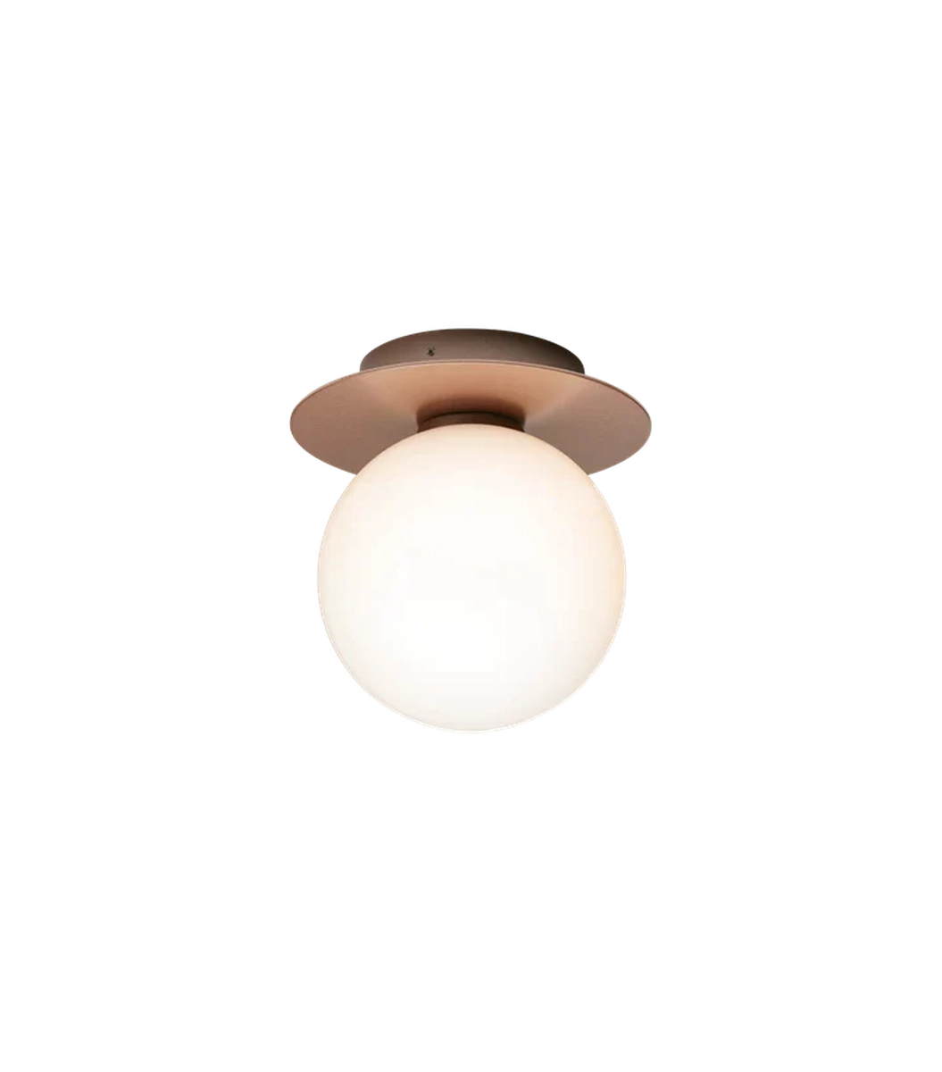Nuura Liila 1 utendørslampe - mørk bronse/opal-Utebelysning vegg klassisk-Nuura-Bronse / Opal-Nua__2046009-Lightup.no