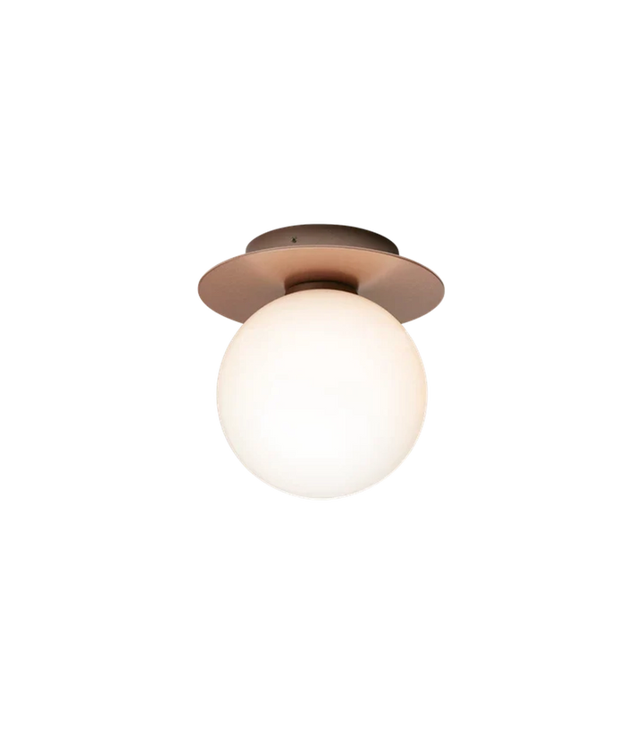 Nuura Liila 1 utendørslampe - mørk bronse/opal-Utebelysning vegg klassisk-Nuura-Bronse / Opal-Nua__2046009-Lightup.no