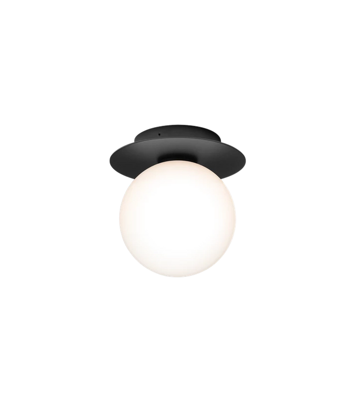 Nuura Liila 1 utendørslampe - svart/opal-Utebelysning vegg klassisk-Nuura-Nua__2046011-Lightup.no
