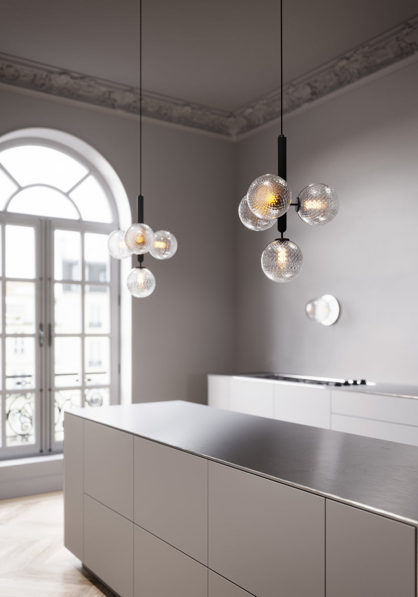 Nuura Liila 1 vegglampe/taklampe - large - light silver/optic glass-Vegglamper-Nuura-Krom-Nua__2046007-Lightup.no