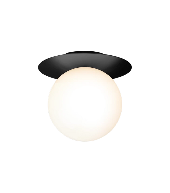 Nuura Liila 1 vegglampe/taklampe - large - svart / opal-Vegglamper-Nuura-Nua__2046032-Lightup.no
