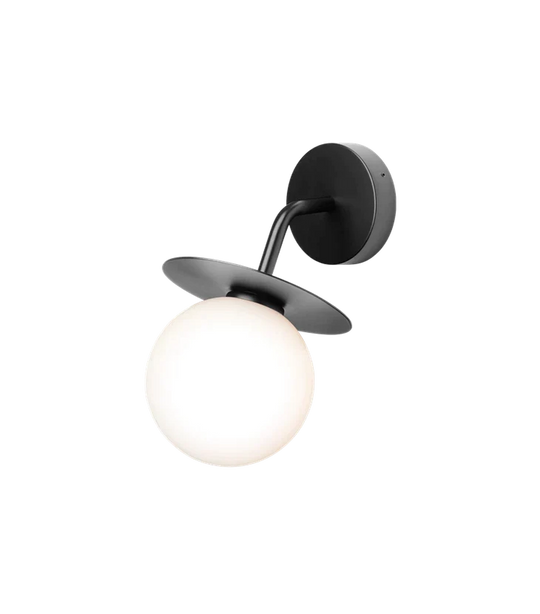 Nuura Liila utendørslampe-Utebelysning vegg klassisk-Nuura-Svart / Opal-Nua__2045003-Lightup.no