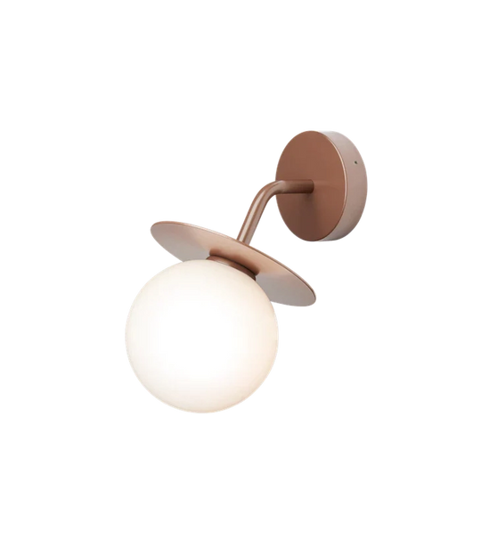 Nuura Liila utendørslampe - bronse/opal-Utebelysning vegg klassisk-Nuura-Bronse / Opal-Nua__2045001-Lightup.no