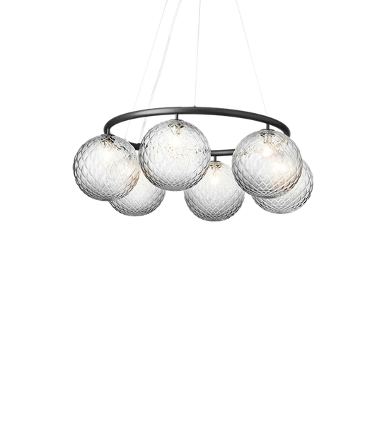 Nuura Miira 6 circular Grå-Takpendler-Nuura-Opalt glass-Nua__2032004-Lightup.no