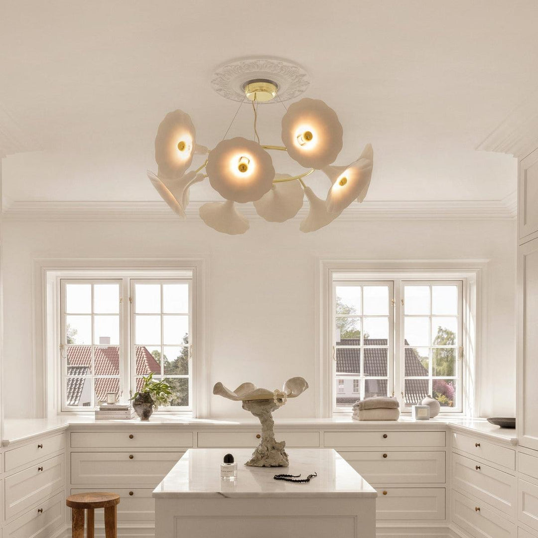Nuura Petalii 10 taklampe Hvit/messing-Takpendler-Nuura-Hvit / Messing-Nua__2111001-Lightup.no