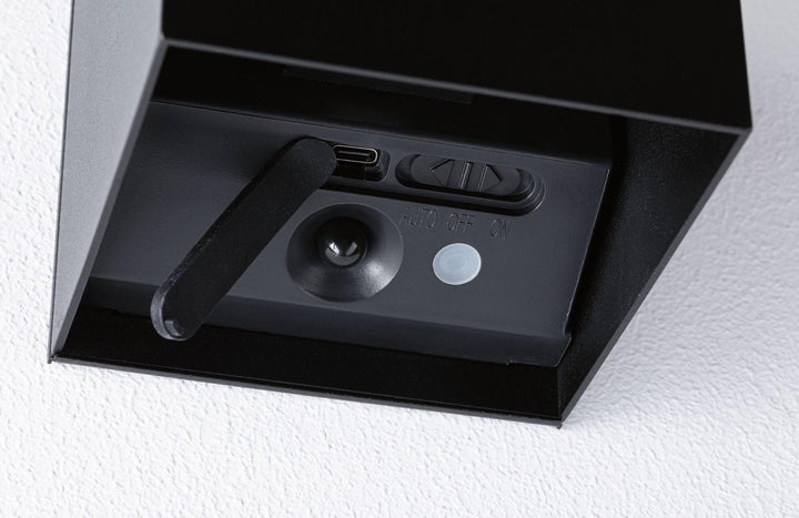 Nyara oppladbar vegglampe opp/ned lys med sensor-Utebelysning vegg opp og ned-Paulmann-Svart-PL-71282-Lightup.no