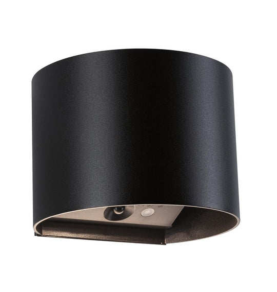 Nyara rund oppladbar vegglampe opp/ned lys med sensor-Utebelysning vegg opp og ned-Paulmann-Svart-PL-71284-Lightup.no