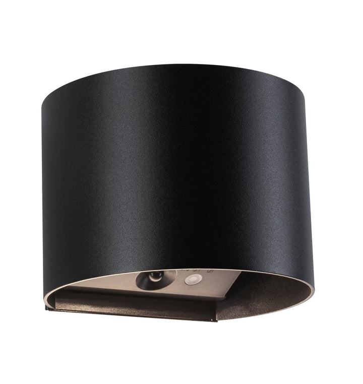 Nyara rund oppladbar vegglampe opp/ned lys med sensor-Utebelysning vegg opp og ned-Paulmann-Svart-PL-71284-Lightup.no