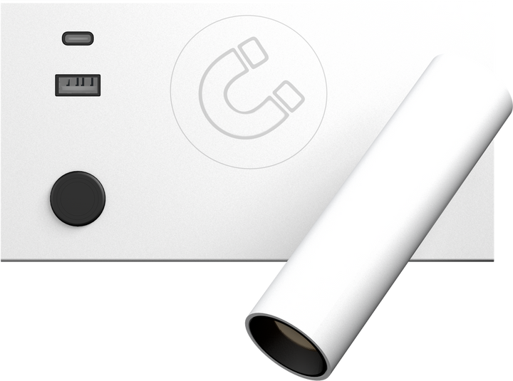 Bedside Base vegglampe med USB A, C og trådløslading - Dimbar