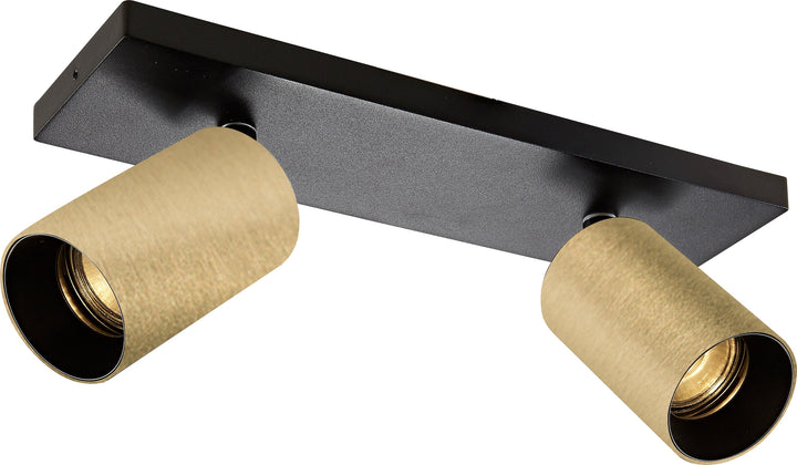 OZ K2 taklampe med 2 spotter - Svart/gull-Taklamper-NorDesign-Svart / Gull-774490205-Lightup.no