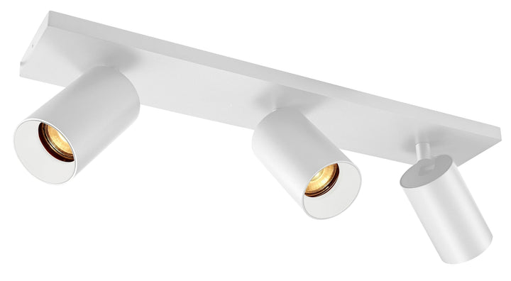 OZ K3 taklampe med 3 spotter og reflektor - Hvit - Lightup.no