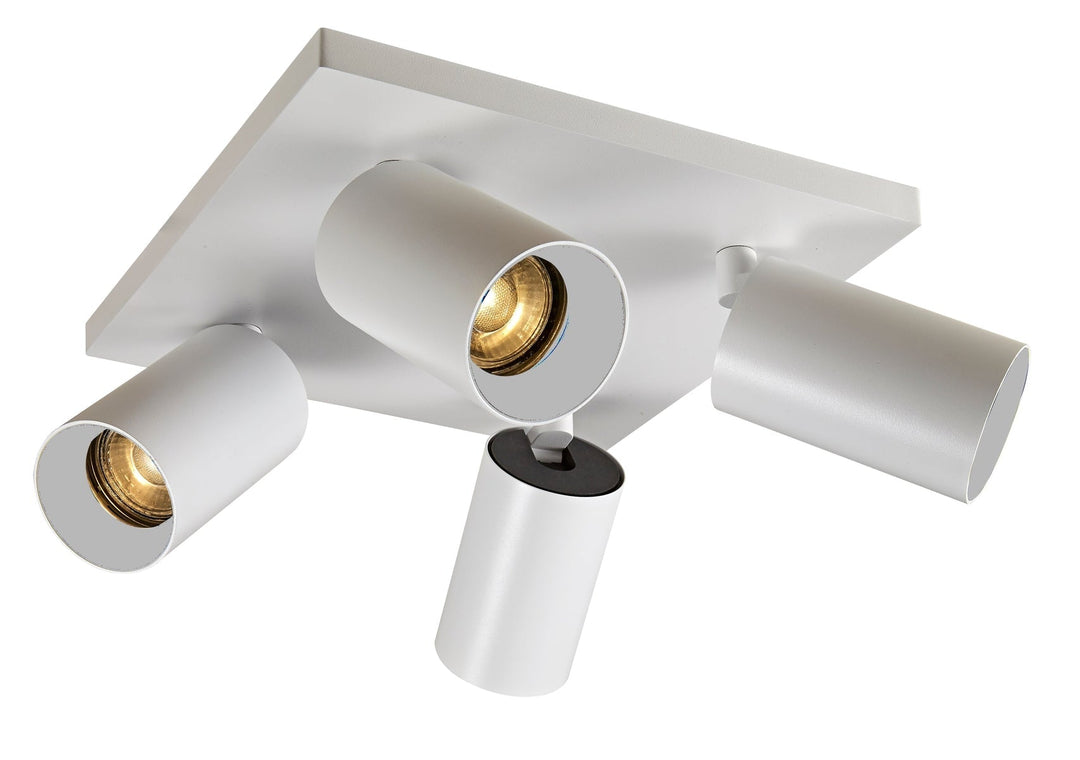 OZ K4 taklampe med 4 spotter og reflektor - Hvit - Lightup.no