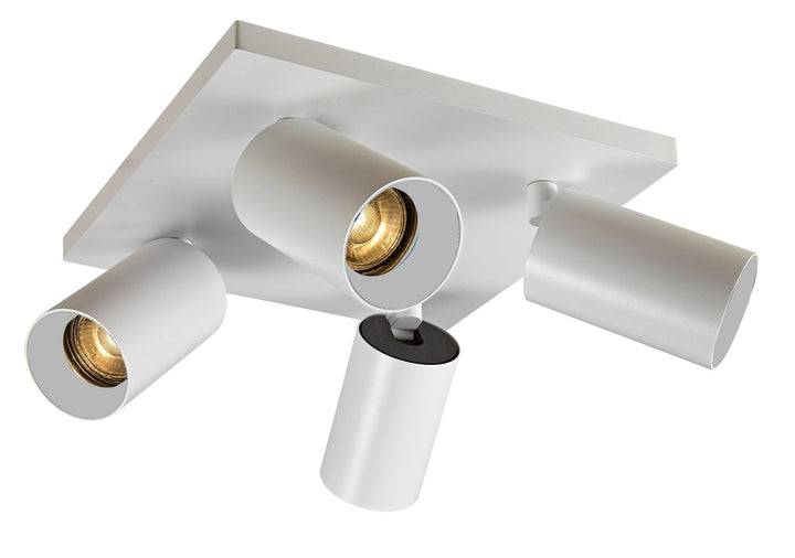 OZ K4 taklampe med 4 spotter og reflektor - Hvit - Lightup.no
