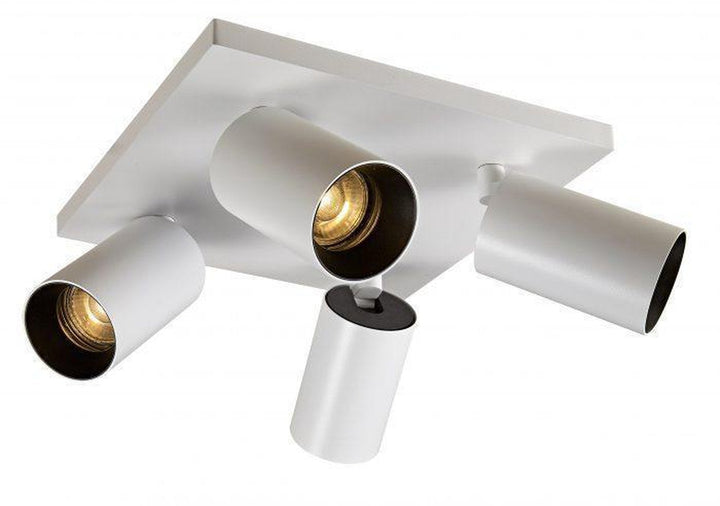 OZ K4 taklampe med 4 spotter - Hvit / Svart - 774490406 - Lightup.no