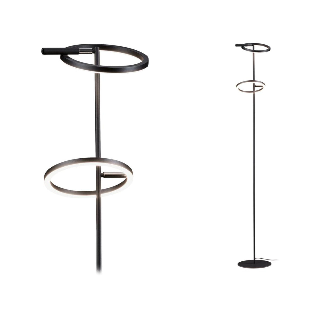 Odila gulvlampe 2 x 10,4W - Dimbar-Gulvlamper-Paulmann-Svart / Krom-PL-71279-Lightup.no