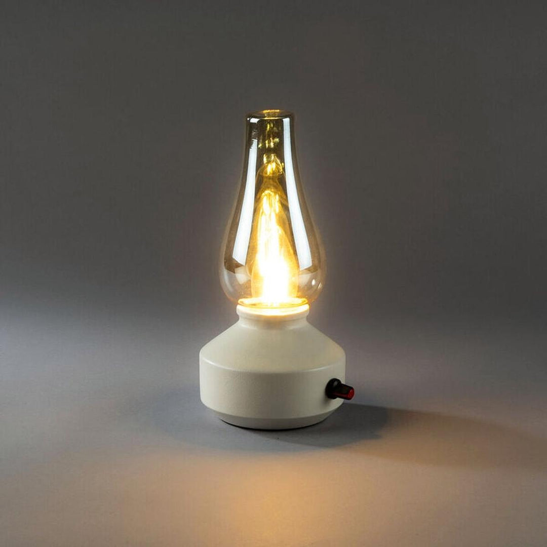 Oppladbar bordlampe med røykfarget glass og dimmer – IP44-Utebelysning Hagebelysning-Konstsmide-Hvit-4130-205-Lightup.no