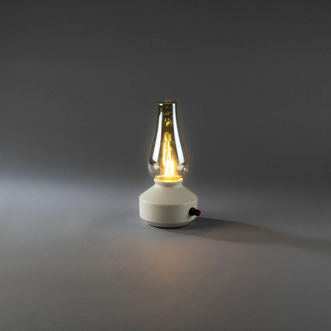 Oppladbar bordlampe med røykfarget glass og dimmer – IP44-Utebelysning Hagebelysning-Konstsmide-Hvit-4130-205-Lightup.no